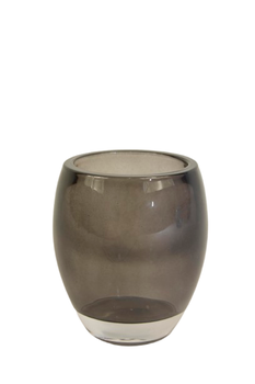 Theelichthouder (zwaar dik glas) H10 D7cm antra