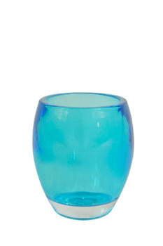Theelichthouder (zwaar dik glas) H10 D7cm aqua