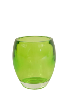 Theelichthouder (zwaar dik glas) H10 D7cm groen