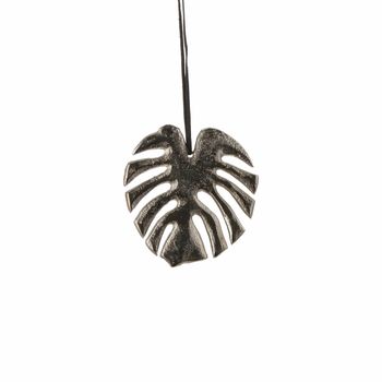 Ornament blad zilver - l9xb9,5cm
