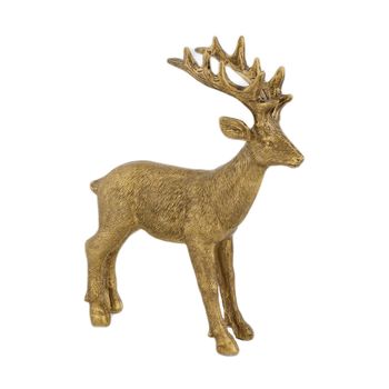 Figurine reindeer polyresin 15x3.5x18cm Gold