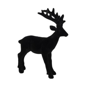 Figurine reindeer polyresin 15x3.5x18cm Black