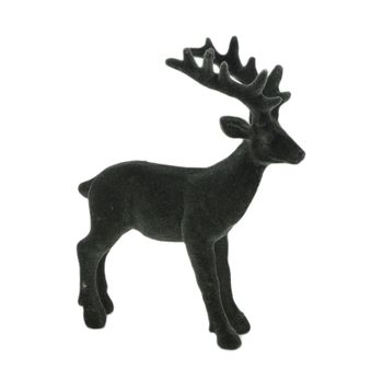 Figurine reindeer polyresin 15x3.5x18cm Grey