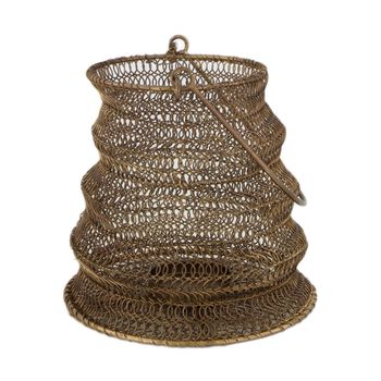Lantern metal with handle 15.5x15.5x16cm Antique Brass