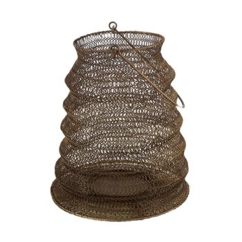 Lantern metal with handle 20.5x20.5x24.5cm Antique Brass
