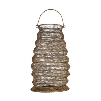 Lantern metal with handle 20x20x33.5cm Antique Brass
