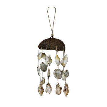 Hanger coconut nature with shells 14x14x30cm Natural