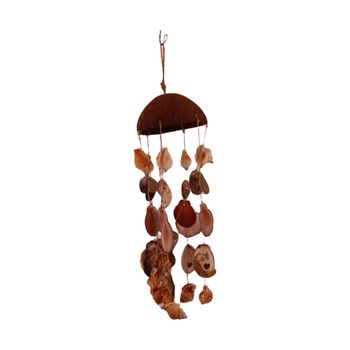 Hanger coconut nature with shells 14x14x56cm Natural