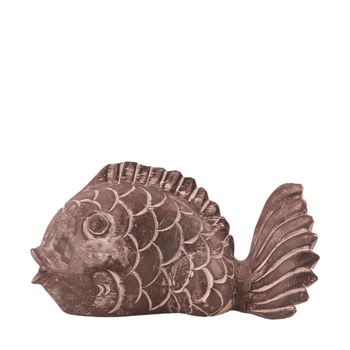 Fish albasia wood 38x18x22cm Dark brown