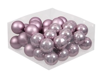 cb. 36 glassballs/wire lilac sage 40 mm
