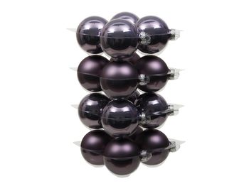 cb. 16 glassballs/cap frosted lilac 80 mm