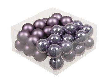 cb. 36 glassballs/wire frosted lilac 40 mm