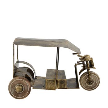 Figur Tuktuk Metall 26x13x17cm Antikes Gold