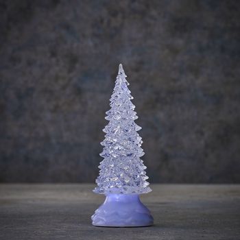 Kerstboom wit led werkt op batterijen - h22xd8,5cm