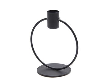 Metal ring candle holder 12cm black