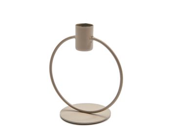 Metal ring candle holder 12cm taupe