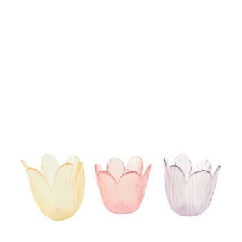 Tealight holder glass 7.8x7.8x7.5cm Mixed