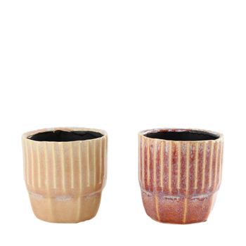 Planter ceramic 10.2x10.2x10.2cm 2 assorti Mixed