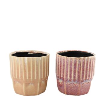 Planter ceramic 11.6x11.6x12cm 2 assorti Mixed