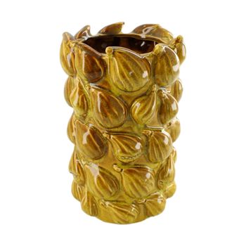 Vase fig ceramic 14.5x14.5x23cm Dark yellow