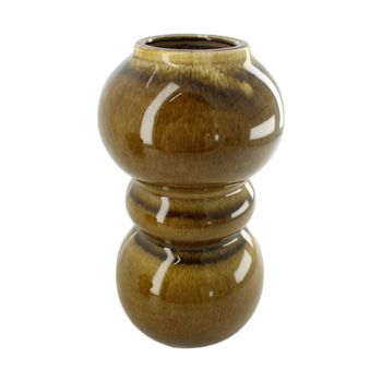 Vase ceramic 12.5x12.5x22.5cm Olive green