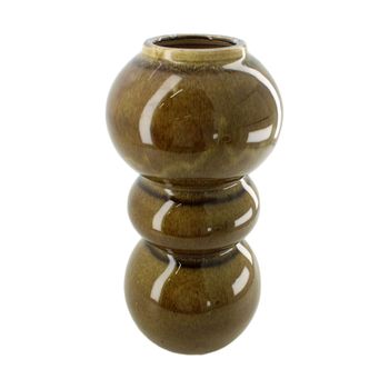 Vase ceramic 15.5x15.5x29cm Olive green