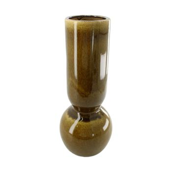 Vase ceramic 14.5x14.5x34.5cm Olive green