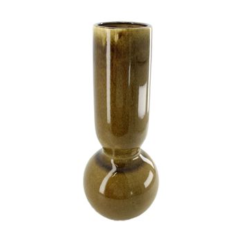 Vase ceramic 16.5x16.5x39cm Olive green