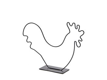 Metal rooster on base 30x21cm black