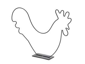 Metal rooster on base 40x28cm black