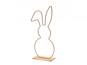 Metal bunny on base 17x40cm apricot
