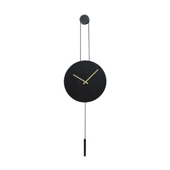 Clock round aluminium 38x4x38cm Black