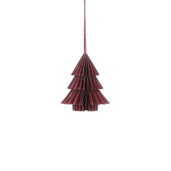 Ornament boom recycled paper rood - h10xd9cm