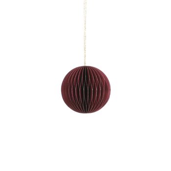 Ornament bal recycled paper rood - h8xd8cm