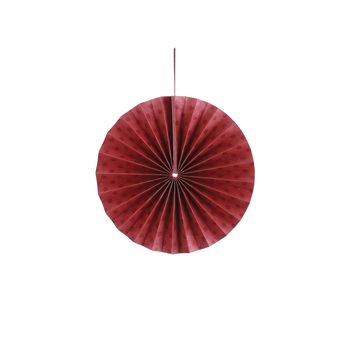 Waaier hangend rood glitter - h2,5xd30,5cm