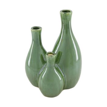 Vase ceramic 18x13.5x25.5cm Green