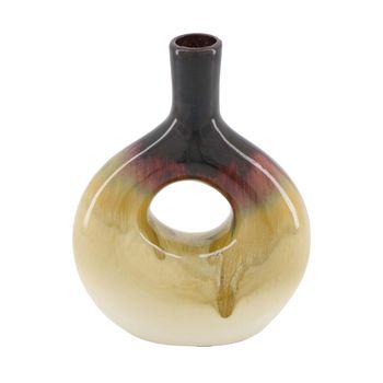 Vase ceramic 16x7.5x20.5cm Cream/Brown
