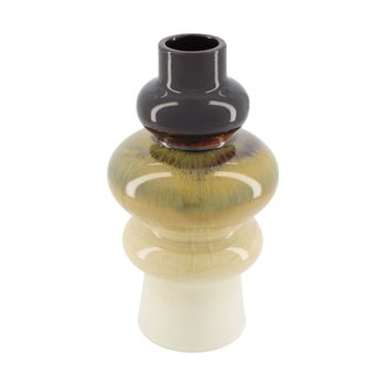 Vase ceramic 15x15x27cm Cream/Brown