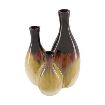Vase ceramic 18x13.5x25.5cm Cream/Brown