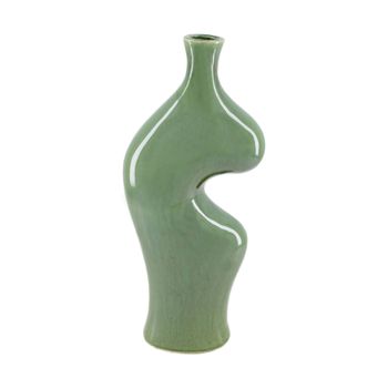 Vase ceramic 16x9x36.5cm Green