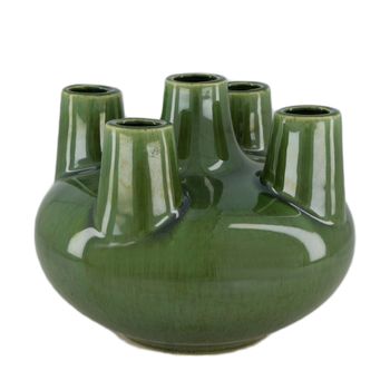 Vase ceramic 21.5x21.5x17cm Green
