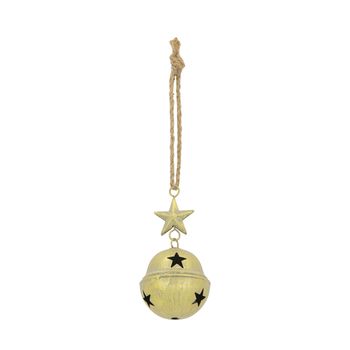 Bell metal with hanger 8x8x16cm Gold