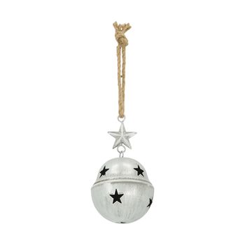 Bell metal with hanger 10x10x18cm Silver