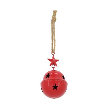 Bell metal with hanger 10x10x18cm Red