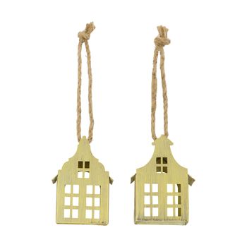 Hanger house metal 8.5x5x12cm Mixed Gold