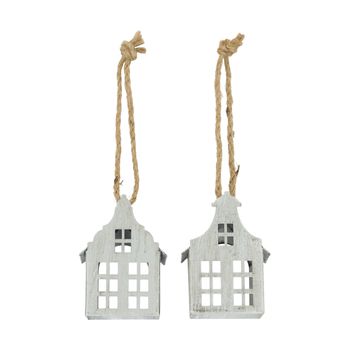 Hanger house metal 8.5x5x12cm Mixed Silver