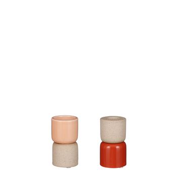 Kerzenständer rosa orange 2 sortiert - h9xd5cm