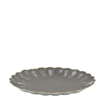 Tray round metal 27.7x27.7x2cm Black/Gold