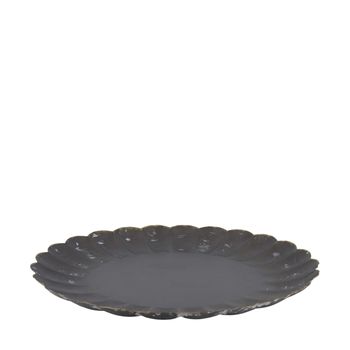 Tray round metal 38x38x3cm Black