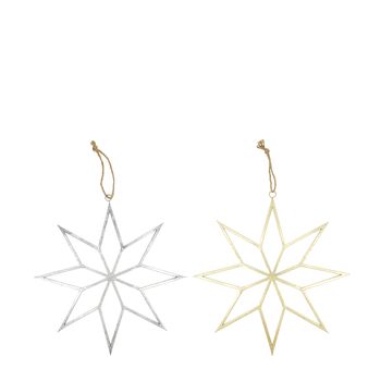 Hanger star metal 56x1x58cm Mixed Gold/Silver